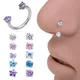 1pc Star Round Zircon Horseshoe Septum Piercing Nose Ring Cartilage Tragus Helix Tragus Earring Hoop