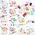 20pcs Kawaii Bears Family Resin Candy Mixed Colors Pendants For DIY Decoration Earrings Necklace