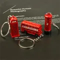 Creative Mini London Telephone Booth Keychain Retro Double Decker Bus UK Mailbox Key Ring Tourist