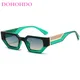 DOHOHDO New Retro Men's Sunglasses 2024 Fashion Women's Trendy Square Street Photo Narrow Frame Sun