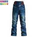 GSOU SNOW women Winter Denim Skiing Pant outdoor Snowboard jeans Breathable Waterproof Snow Pants