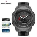 Outdoor Sports Watch For Men Carbon Fiber Case Multifunctional Time Stopwatch Alarm Clock World Time