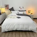 Bonenjoy 1pc Duvet Cover Satin Polyester Double Quilt Cover Two-color White Queen/King Size Colcha
