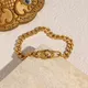 2022 New Stainless Steel Cuban Chain Snake Shape Gold Braceletes For Women Fashion Female Hiphop