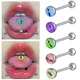 Snake Eye Tongue Piercing Rings for Women Punk Style 316L Stainless Steel Tongue Studs Silver Color