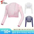 TYGJ Golf Summer Sunscreen Clothes Lady's Ice Silk Cooling Shirt with Long Sleeve Sport Clothes Golf