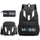 3pcs Football Super Stars Messi Backpack Children's School Backpack Women Men Travel Laptop Teens