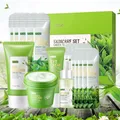 19pcs Gift Box Kit Green Tea Skin Rejuvenation Face Essence Korean Face Cream Fade Dark Circles Eye