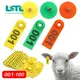 No. 1-500 Sheep Ear Tag Signs with The Word Ear Laser Typing Copper Head Earrings Farm Animal