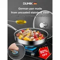 Frying Pan with Glass Lid 26/28cm Stainless Steel Honeycomb Skillet Uncoated Kitchen Cookware