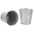 2 Pcs Tin Flower Pot Retro Bucket for Metal Vases Flowers Flowerpot Container Iron Pastoral Rustic