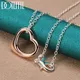 DOTEFFIL Rose Gold Heart Pendant Necklace 925 Sterling Silver 18 inches Chain For Women Wedding