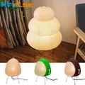 Japanese Designer Wabi-sabi LED Floor Lamp Rice Paper Lantern Tripod Aethetic Gallery Bedroom Corner