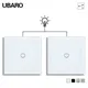 UBARO New EU Standard Pass Touch Switch 1 Gang 2 Way Control 86 mm Double Switches With Tempered