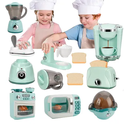 Kitchen Toys for Kids Girls Boys Home Appliances Juicer Washing Machine Toaster Microwave Egg Cooker