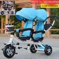 Children's Tricycle Twin Stroller Safe and Comfortable Two Person Baby Bicycle Baby Light and Simple