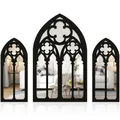 3Pcs Gothic Mirrors Wall Decor Arched Decorative Mirror Wall Mounted Goth Room Decor Vintage