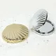 Shell Shaped Double Sided Makeup Mirror Silver and Gold Shell Mirror 1X/2X Folding Hand Mirror