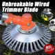 Unbreakable Wired Trimmer Blade Garden Weed Brush Lawn Mower Grass Eater Trimmer Brush Cutter Tool