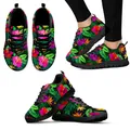 INSTANTARTS Tropical Plant Red Hibiscus Fashion Women's Shoes Casual Sneakers Autumn Female Lace-up