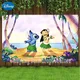 Disney Cartoon Lilo and Stitch Photography Background Girl Photo Backdrop Robot Movie Party Decor