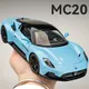 New 1:24 Maserati MC20 Supercar Alloy Car Model With Pull Back Sound Light Children Gift Collection