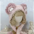 Original Bear Ears Ushanka Thickened Fleece Warm Earflaps Cap Cute Sweet Lolita Hat