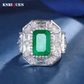 2023 Trend 8*12mm Sapphire Emerald Aquamarine Rings for Women Lab Diamond Gemstone Cocktail Party