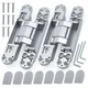 Hidden Door Hinges 3D Adjustable for Secret Door Heavy Duty Hinge Zinc Alloy 180 Degree Invisible