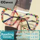 R57426 Trend Colorful Optical Reading Spectacles Ladies Polygon Large Size Presbyopic Eyeglass
