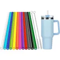 12 Pack Color Replacement Straws for Stanley 40 oz Tumbler 12 inch Reusable Straws With 2 Cleaning