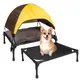 Outdoor Elevated Dog Bed Foldable Raised Dog Cot With Removable Canopy Shade Tent Breathable Dog Bed