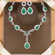 Stonefans Zircon Chain Bridal Jewelry Sets African for Women Gift Fashion Green Crystal Necklace Set