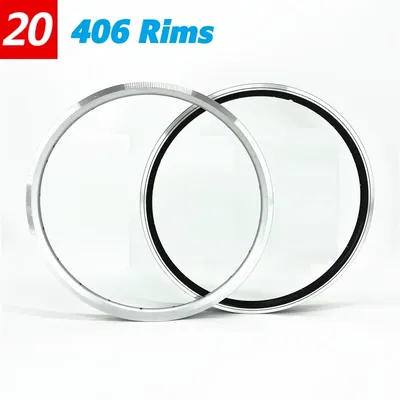 20" 406 Folding Bike Rims Double Wall Aluminum Alloy Rim Schrader Valve 20H 24H 28H 32H 36H V Brake Disc Brake Rims Silver Black