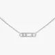 Original Exquisite Jewelry s925 Necklace with Diamond Smooth Face 3 Diamond Sliding Necklace Messica