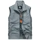 Men's Outdoor Camping Vest Quality Outdoor Military Zip Multi-pocket Mesh Breathable Vest Hiking