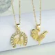 Copper 18K Gold Plated Cock Necklaces for Women CZ Rhinestone Rooster Necklaces Animal Jewelry Gift