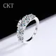 Super Luxury 18K White Gold Ring Inlay Sparkling 5pcs Diamonds In All 5 Carat VVS1 D Color