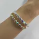 Elegant AB Crystal Bangle Cuff Silver Plated and Gold Color Big Crystal Rhinestone Stretch Bracelet