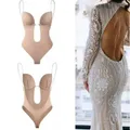 Women's Invisible Underwear One-piece Shapewear Abdominal Body Corset Wedding Gown Deep V Evening