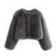 TRAF Fluffy Faux Fur Coat Women Autumn Winter Cropped Teddy Jacket Woman Fashion Luxury Short Coats