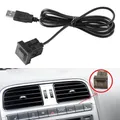Car Dash Flush Mount AUX USB Port Panel Dual USB Extension Adapter Cable Car Stereo USB Panel Audio Cable Adapter