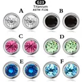 10pc Titanium Replacement Spare 14g 16g 1.6mm 1.2mm Lip Tongue Ring Ear Balls with Cubic Zirconia