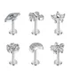 1PC Stainless Steel Gold Plated Cz Labret Lip Ring Crystal Evil Eyes Flower Flat Stud Cartilage