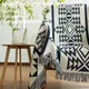 Cotton Blankets Black Universal Knitted Geometric Printed Home Decor for Chair Sofa Bed Towel