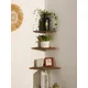 Wooden Corner Shelf Dark Wood Floating Shelf Dsiplay Stand Home Appliance Book Flower Pot Holder