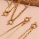 E.B.belle Blade Chain Paper Clip Chain O-shaped Chain spring Buckle Pendant Necklace 18K Gold Plated