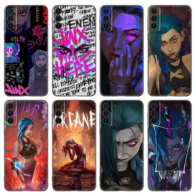 Arcane-Girl Jinx Anime Phone Case For Samsung Galaxy S23 S21 S20 FE S24 S22 Ultra S10E S10 S9 S8