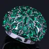 Di lusso Enorme Verde Cubic Zirconia 925 Sterling Silver Ring Per Le Donne V0509