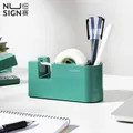 Deli Nusign Safety Tape Dispenser Hide Blade Tape Holder Dispenser Colored Desk Stationery Paper